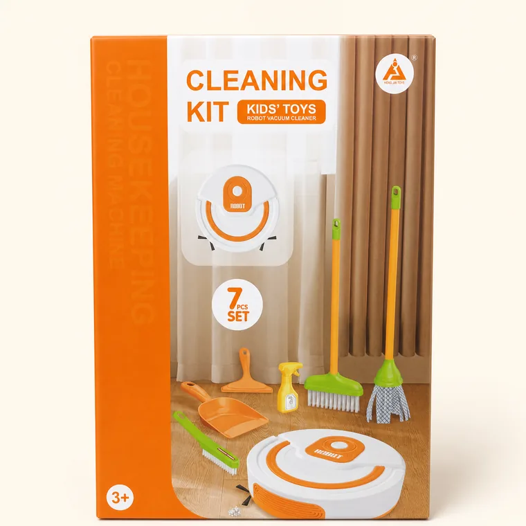 7-Piece Kids' Cleaning Kit with Robot Vacuum