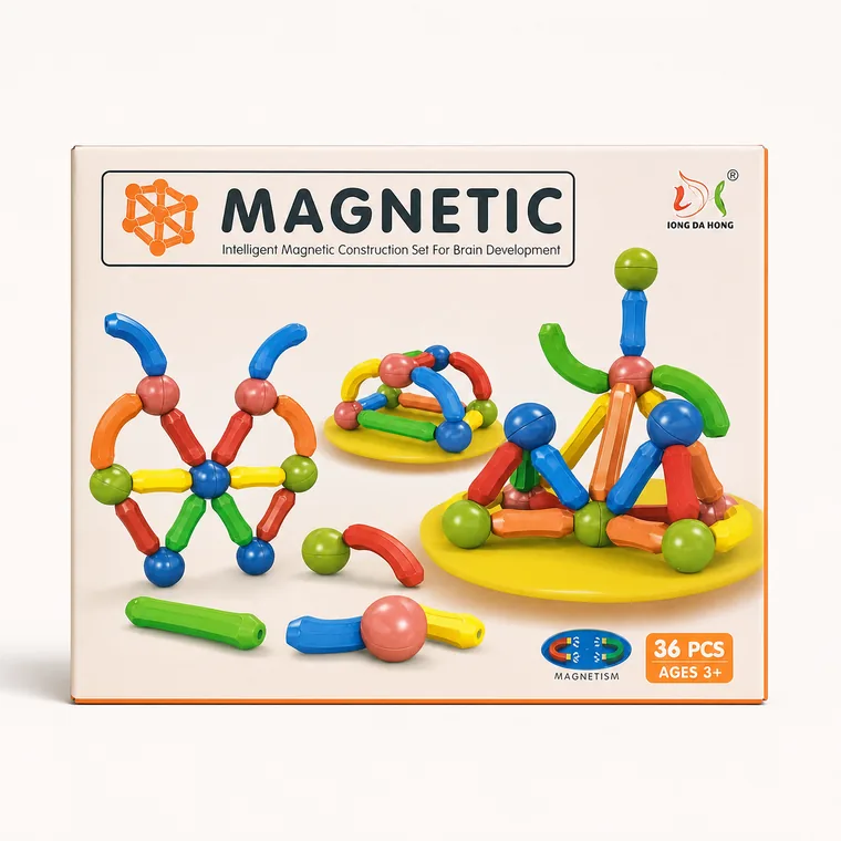 36-Piece Magnetic Construction Set