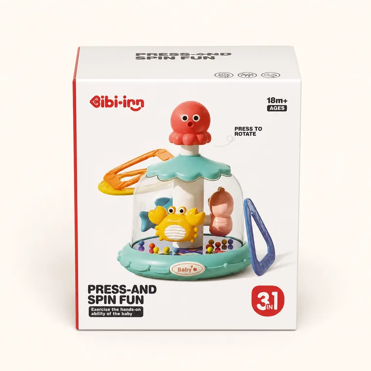 Press-and-Spin Fun 3-in-1 Activity Toy